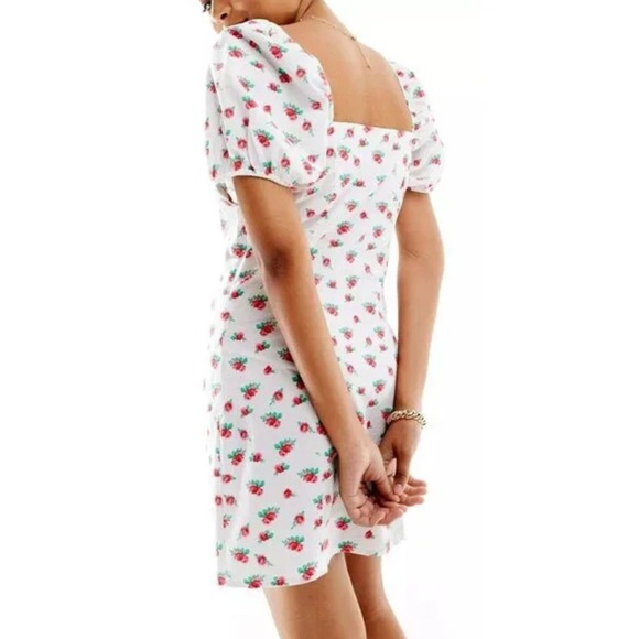 🛍️Vero Moda Sweetheart Neck Minidress with Puff Sleeves in Floral Medium NWOT - Picture 6 of 7